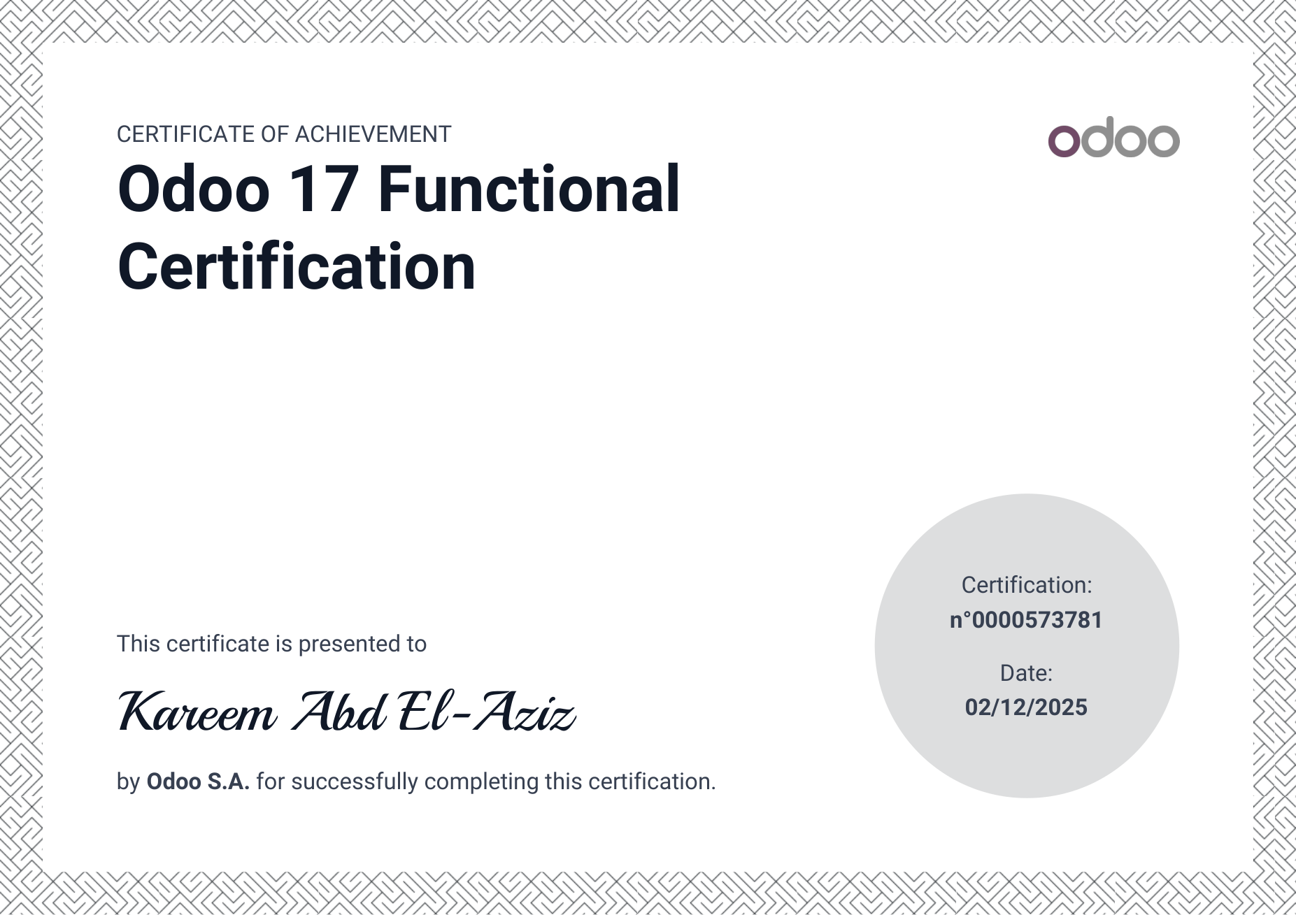 Odoo 17 Functional Certification