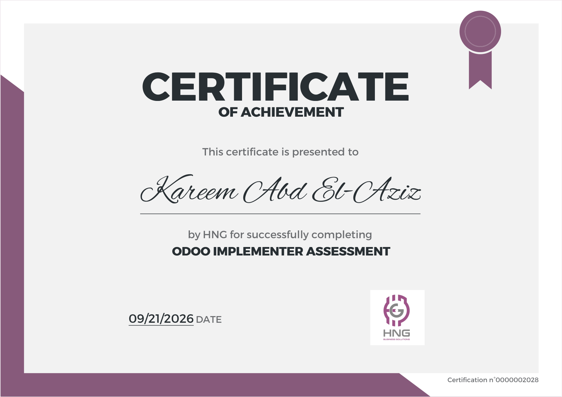 Odoo Implementer Assessment